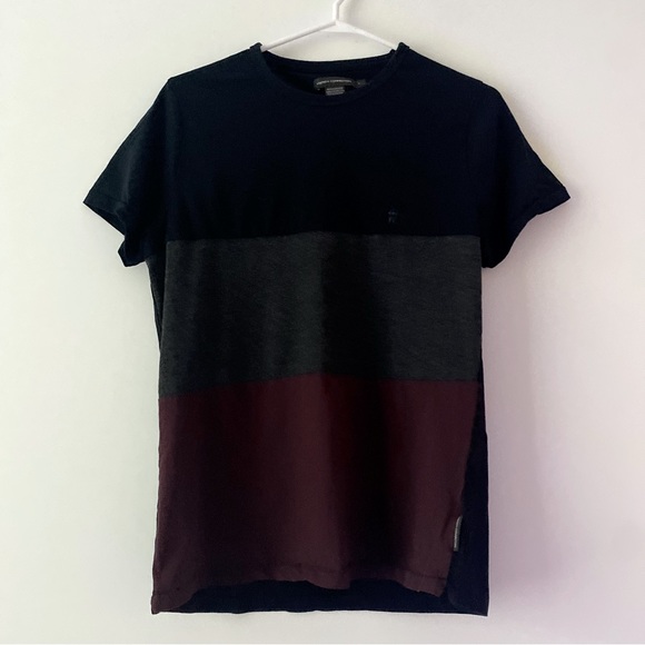 French Connection Mens Block 3 T-Shirt Marine/
Charcoal /Chateaux - Picture 3 of 4